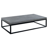 Lysander Rectangle Concrete Coffee Table with Steel Frame - 8' x 10'