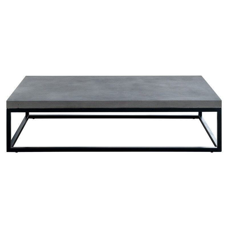 Lysander Rectangle Concrete Coffee Table with Steel Frame - 8' x 10'