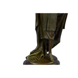 Young Flapper Art Deco Bronze Marble Statue By Milo Figurine Sculpture Figure
