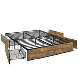 Youngstown Wood Finish Panel Black Metal Platform Bed with Storage Drawers by iNSPIRE Q Modern