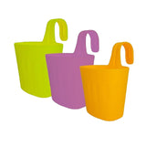 Your Choice Garden Plastic Decorative Rail Planter Set of 3 Colors 7.75x4x10H