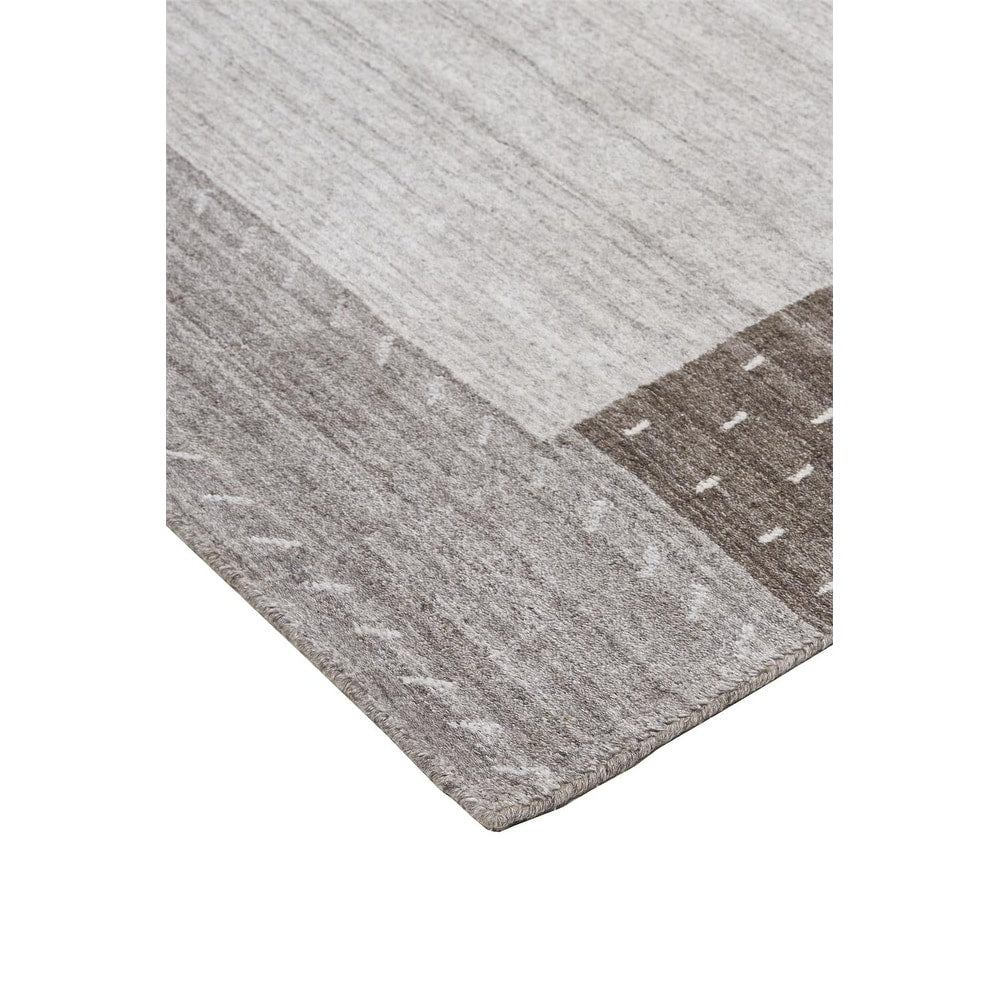 Yurie Contemporary Gebbah Rug, Light Gray/Denim Blue, Area Rug
