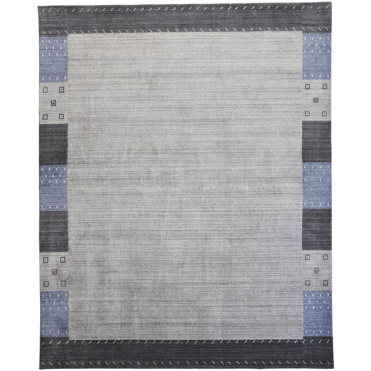 Yurie Contemporary Gebbah Rug, Light Gray/Denim Blue, Area Rug