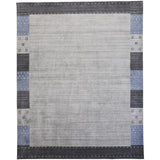 Yurie Contemporary Gebbah Rug, Light Gray/Denim Blue, Area Rug