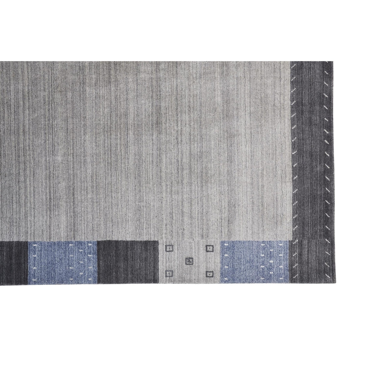 Yurie Contemporary Gebbah Rug, Light Gray/Denim Blue, Area Rug