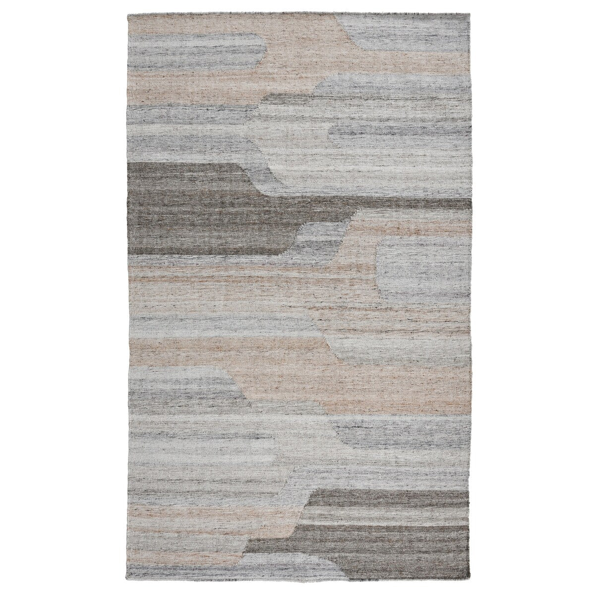 Yuz 9 x 12 Indoor Outdoor Extra Large Area Rug with Beige Gray Abstract - 9 x 12