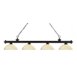 Avery Home Lighting 4-light Riviera Bronze Dome Golden Mottle Billiard Fixture