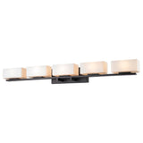 Avery Home Lighting Kaleb 5-light Bronze Matte Opal Vanity