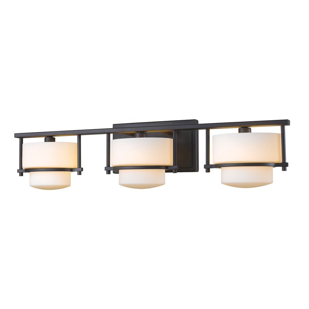 Avery Home Lighting Porter 3-light Bronze Matte Opal Vanity