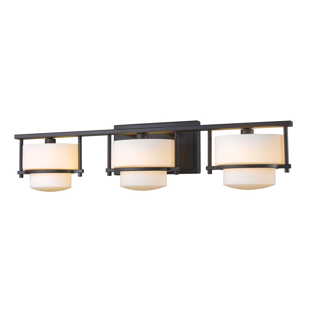 Avery Home Lighting Porter 3-light Bronze Matte Opal Vanity