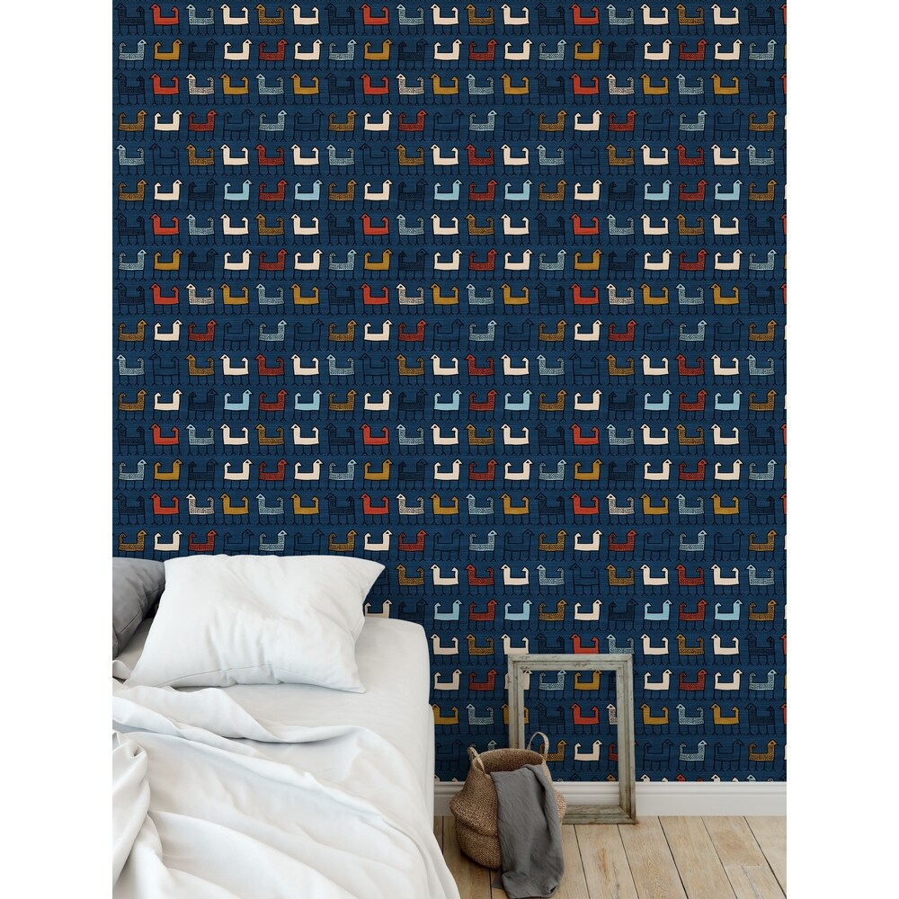 ZAGROS BLUE Peel and Stick Wallpaper By Kavka Designs