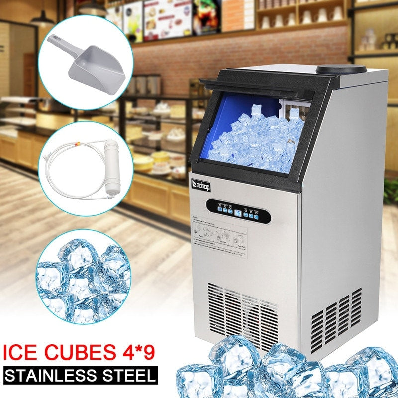ZOKOP 495W Stainless Steel Commercial Ice Machine