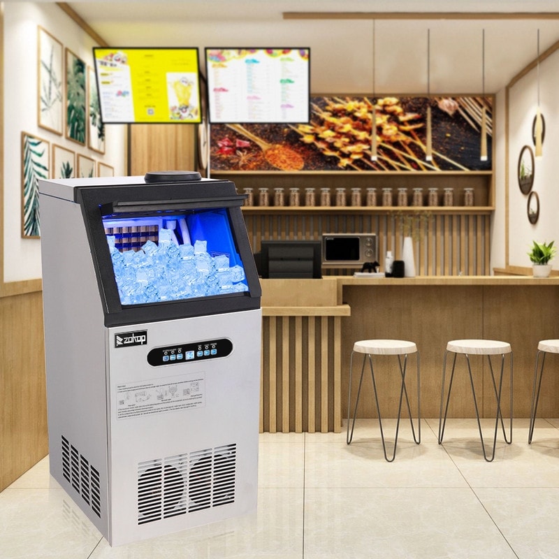 ZOKOP 495W Stainless Steel Commercial Ice Machine