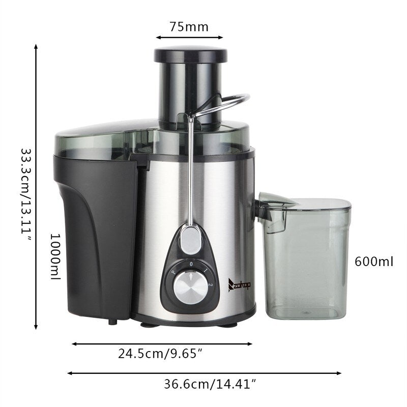 ZOKOP 600W Juicer Machines with 3'' Wide Mouth, Dual Speed Centrifugal Juicer Stainless Steel Easy to Clean