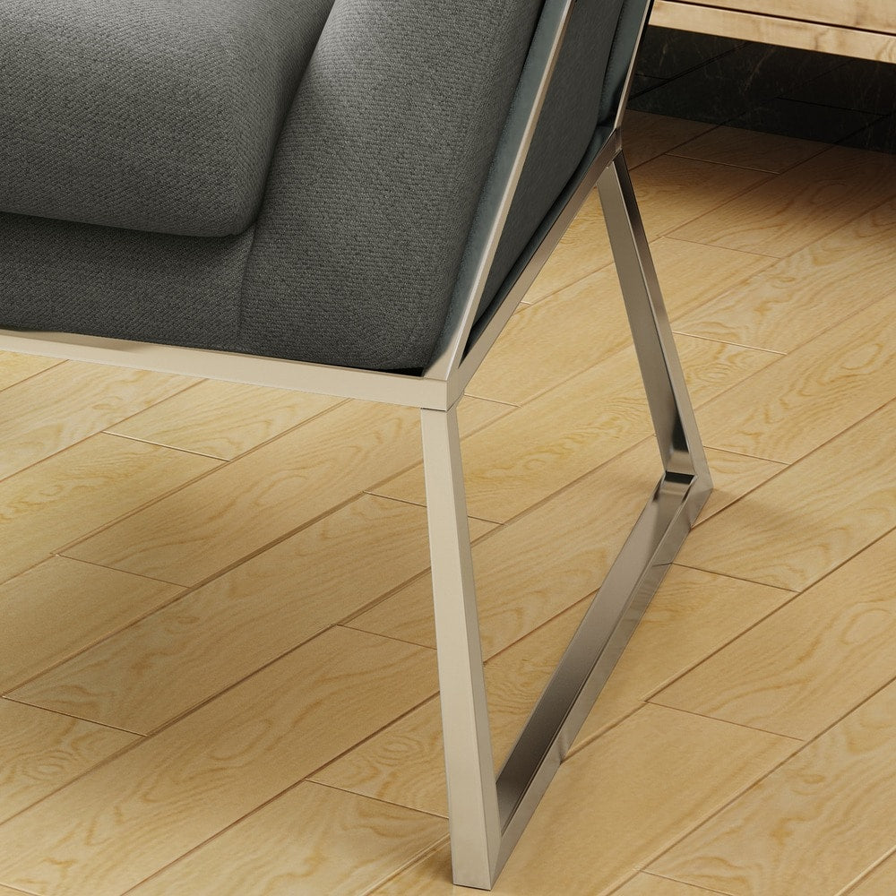 Zahara Modern Fabric Stainless Steel Chair by Christopher Knight Home