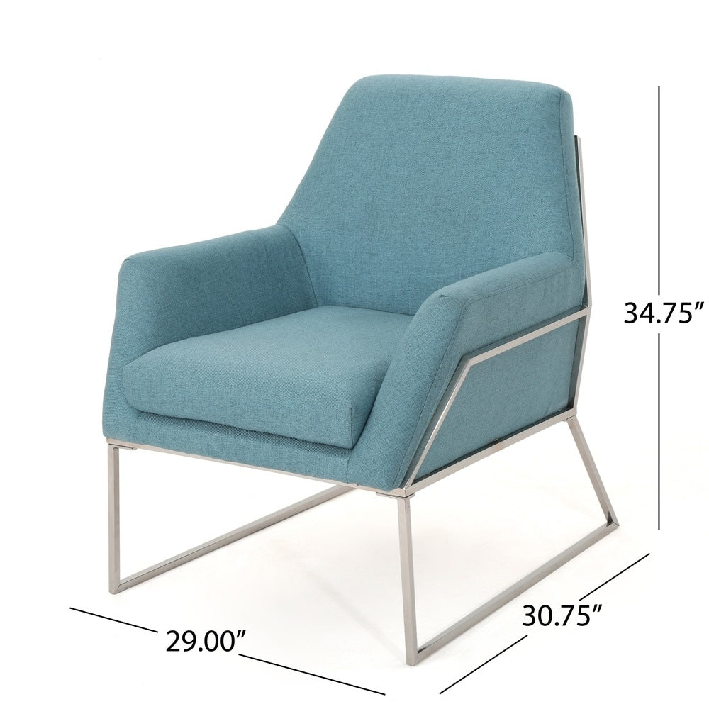 Zahara Modern Fabric Stainless Steel Chair by Christopher Knight Home