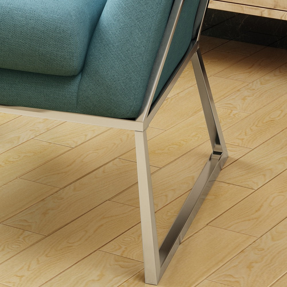Zahara Modern Fabric Stainless Steel Chair by Christopher Knight Home