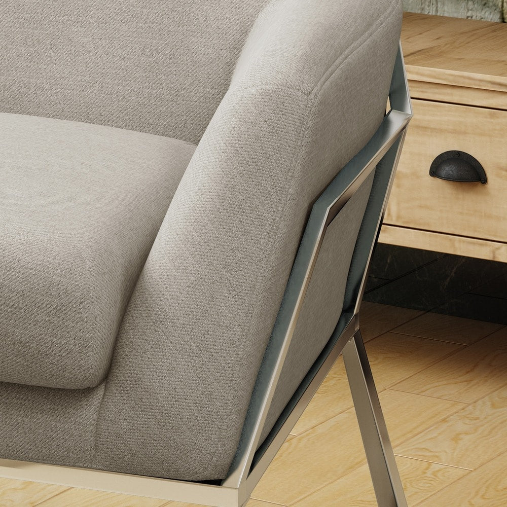 Zahara Modern Fabric Stainless Steel Chair by Christopher Knight Home