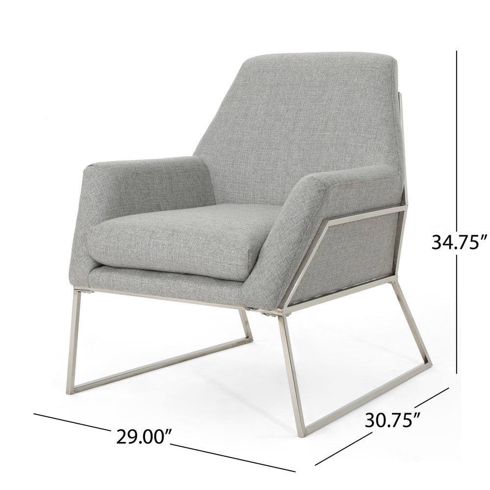 Zahara Modern Fabric Stainless Steel Chair by Christopher Knight Home