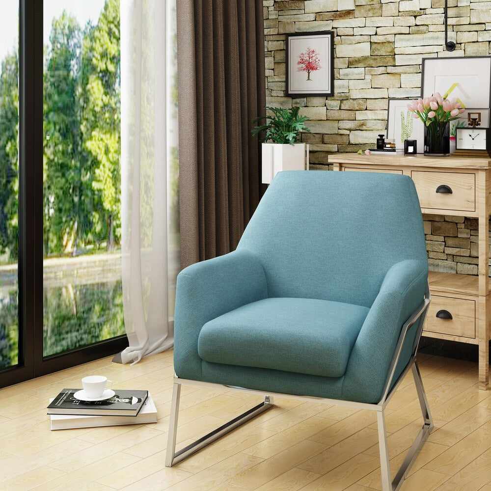 Zahara Modern Fabric Stainless Steel Chair by Christopher Knight Home