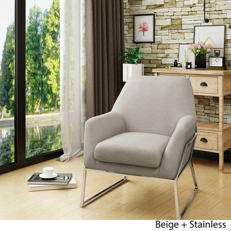 Zahara Modern Fabric Stainless Steel Chair by Christopher Knight Home