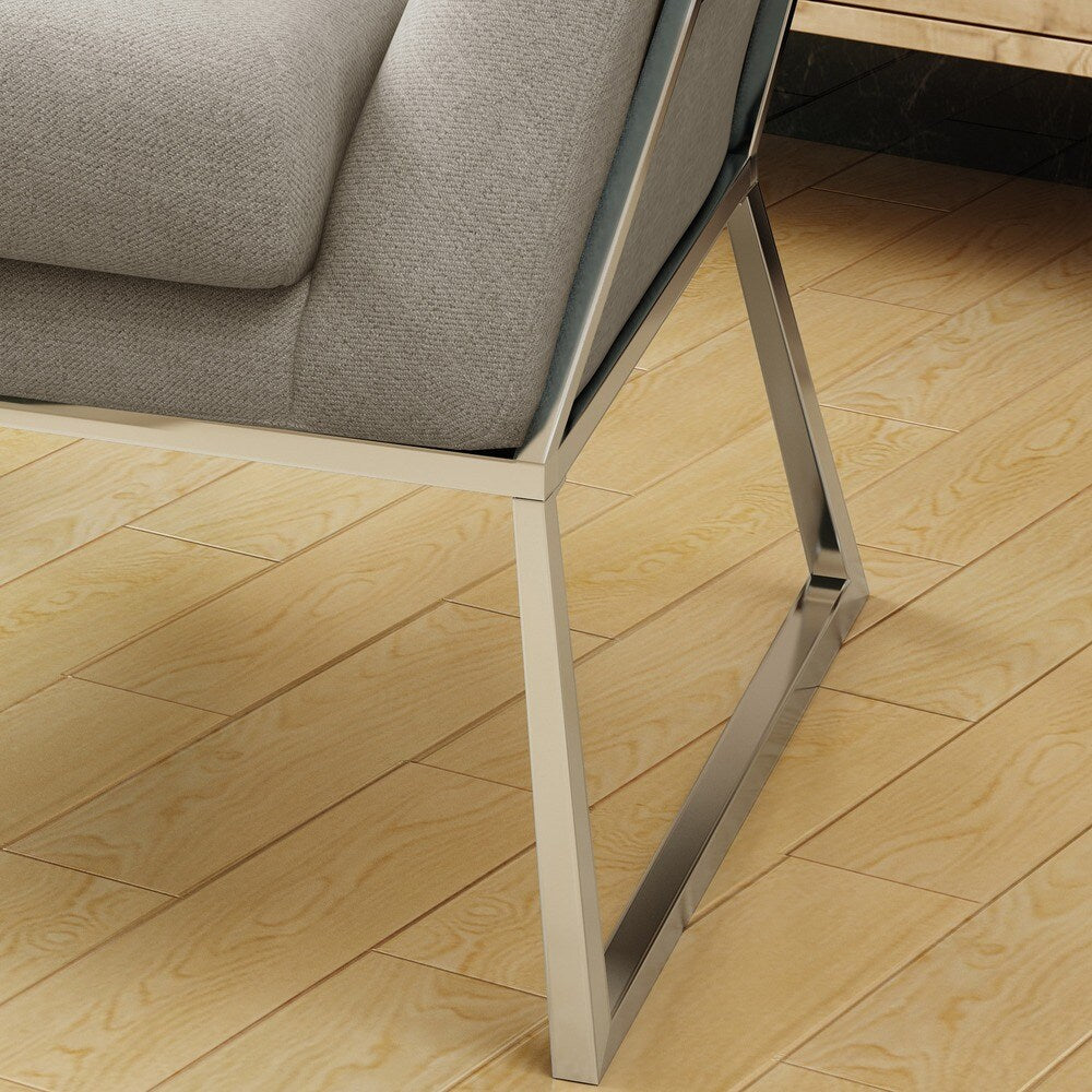Zahara Modern Fabric Stainless Steel Chair by Christopher Knight Home
