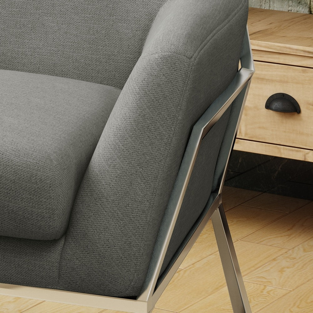 Zahara Modern Fabric Stainless Steel Chair by Christopher Knight Home