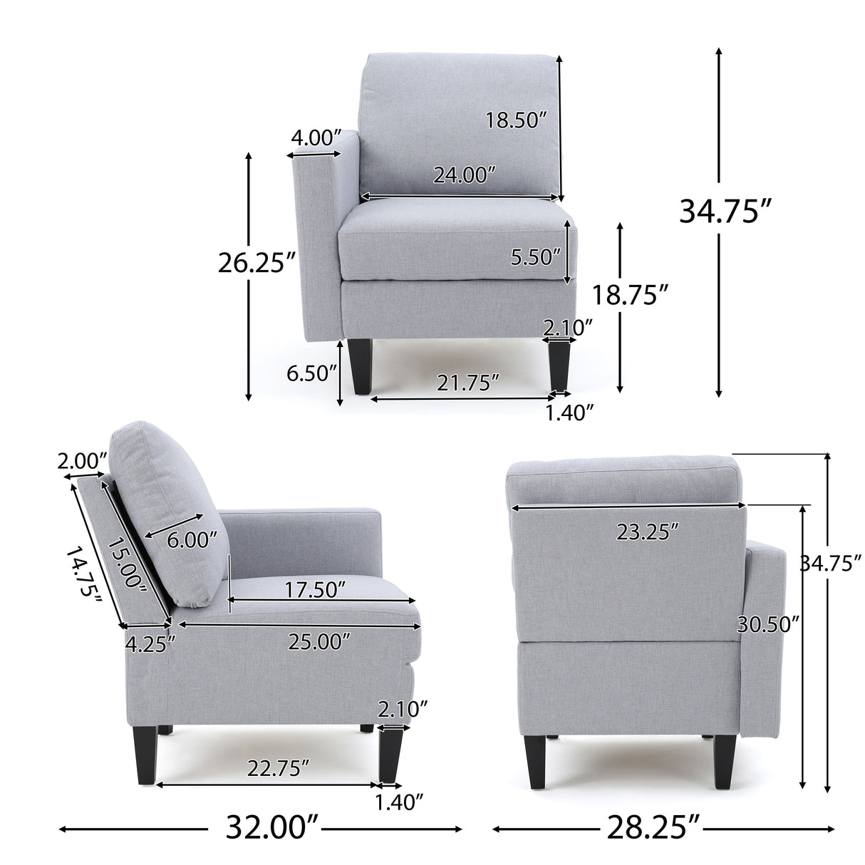 Zahra 6-piece Sofa Sectional with Ottoman by Christopher Knight Home
