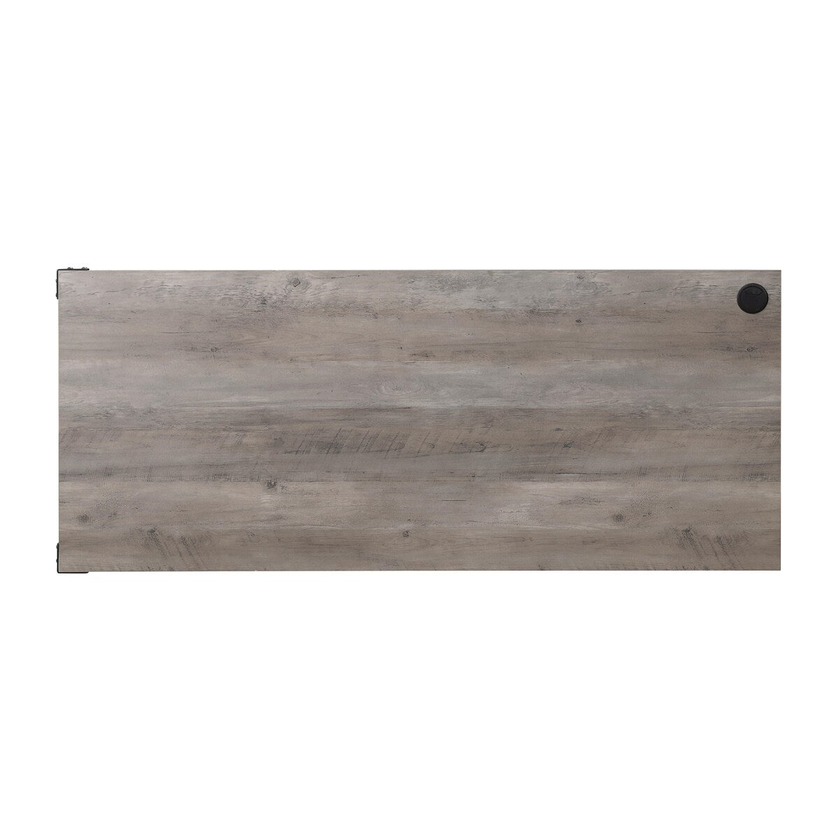 Zakwani 65 in. L-Shaped Gray Oak and Black Finish Wood Writing Desk with Shelves