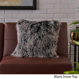 Zally Glam Shaggy Lamb Fur 20-Inch Square Throw Pillow by Christopher Knight Home