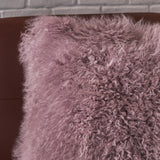 Zally Glam Shaggy Lamb Fur 20-Inch Square Throw Pillow by Christopher Knight Home