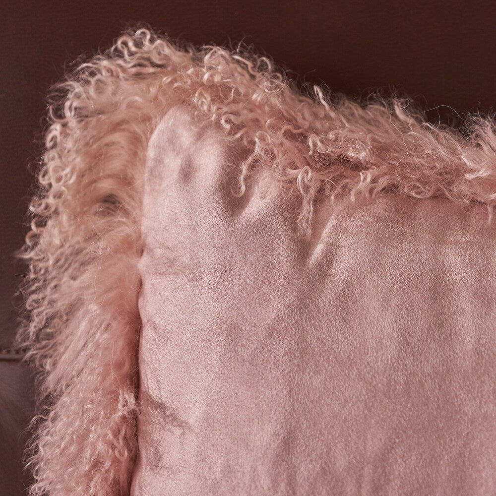 Zally Glam Shaggy Lamb Fur 20-Inch Square Throw Pillow by Christopher Knight Home