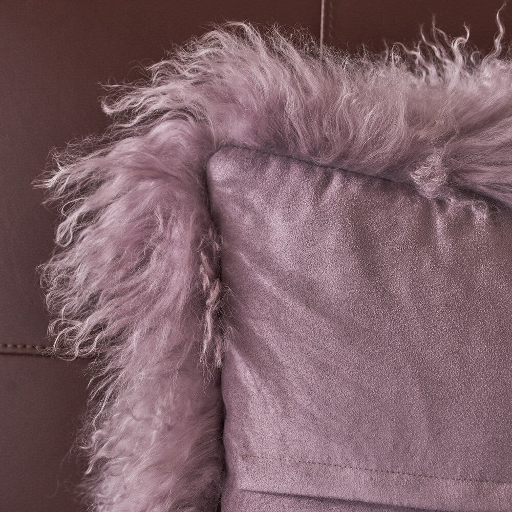 Zally Glam Shaggy Lamb Fur 20-Inch Square Throw Pillow by Christopher Knight Home