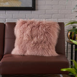 Zally Glam Shaggy Lamb Fur 20-Inch Square Throw Pillow by Christopher Knight Home