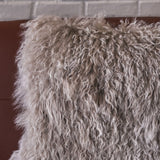 Zally Glam Shaggy Lamb Fur 20-Inch Square Throw Pillow by Christopher Knight Home