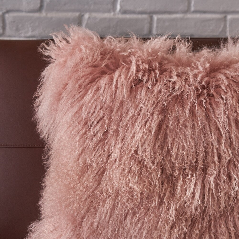 Zally Glam Shaggy Lamb Fur 20-Inch Square Throw Pillow by Christopher Knight Home