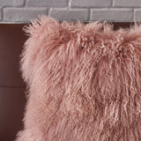 Zally Glam Shaggy Lamb Fur 20-Inch Square Throw Pillow by Christopher Knight Home
