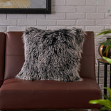 Zally Glam Shaggy Lamb Fur 20-Inch Square Throw Pillow by Christopher Knight Home
