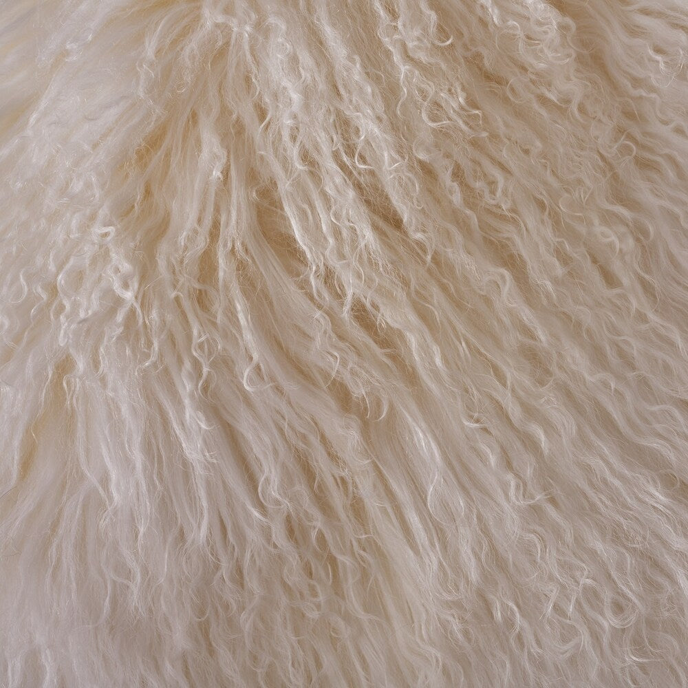 Zally Glam Shaggy Lamb Fur 20-Inch Square Throw Pillow by Christopher Knight Home