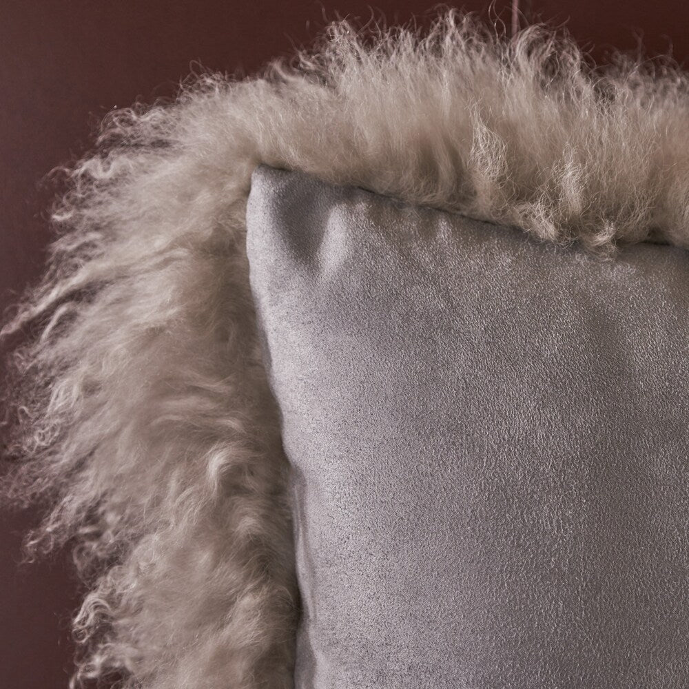 Zally Glam Shaggy Lamb Fur 20-Inch Square Throw Pillow by Christopher Knight Home