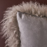 Zally Glam Shaggy Lamb Fur 20-Inch Square Throw Pillow by Christopher Knight Home