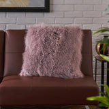 Zally Glam Shaggy Lamb Fur 20-Inch Square Throw Pillow by Christopher Knight Home