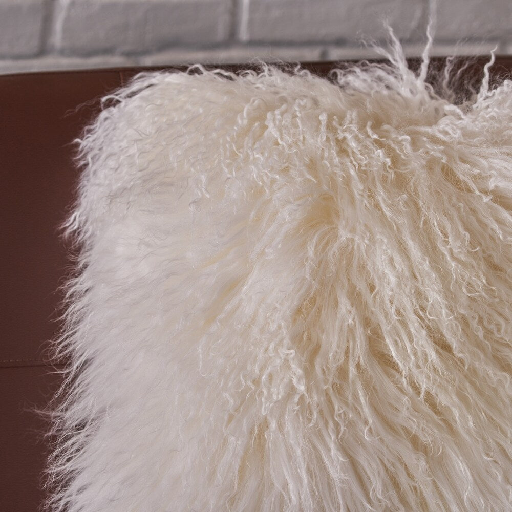 Zally Glam Shaggy Lamb Fur 20-Inch Square Throw Pillow by Christopher Knight Home