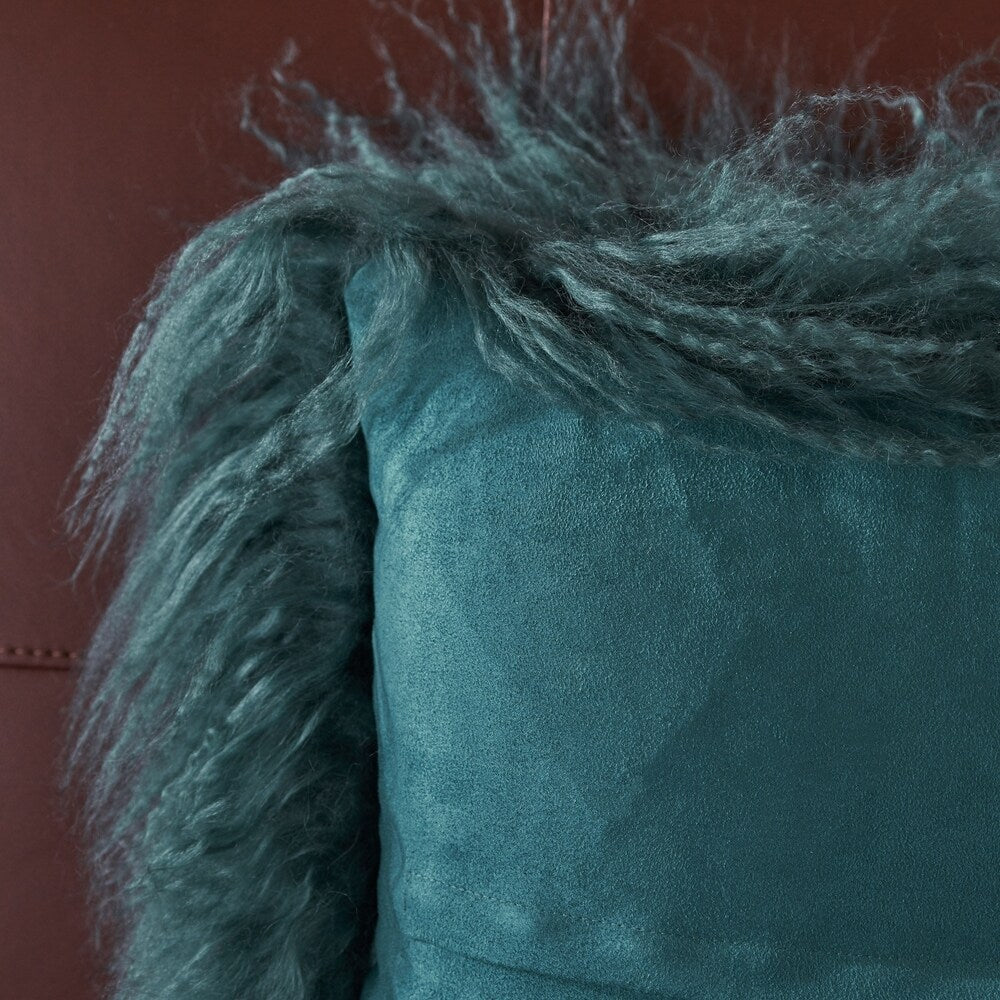 Zally Glam Shaggy Lamb Fur 20-Inch Square Throw Pillow by Christopher Knight Home