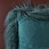 Zally Glam Shaggy Lamb Fur 20-Inch Square Throw Pillow by Christopher Knight Home