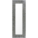Zamora Black Multi Striped Shell Rectangular Wall Mirror
