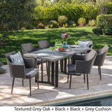 Zander Outdoor Dining Set with Dining Table and Bench/Wicker Dining Chairs by Christopher Knight Home