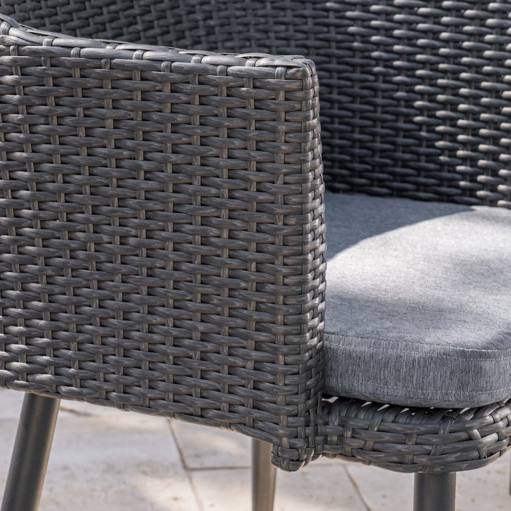 Zander Outdoor Dining Set with Dining Table and Bench/Wicker Dining Chairs by Christopher Knight Home