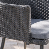 Zander Outdoor Dining Set with Dining Table and Bench/Wicker Dining Chairs by Christopher Knight Home