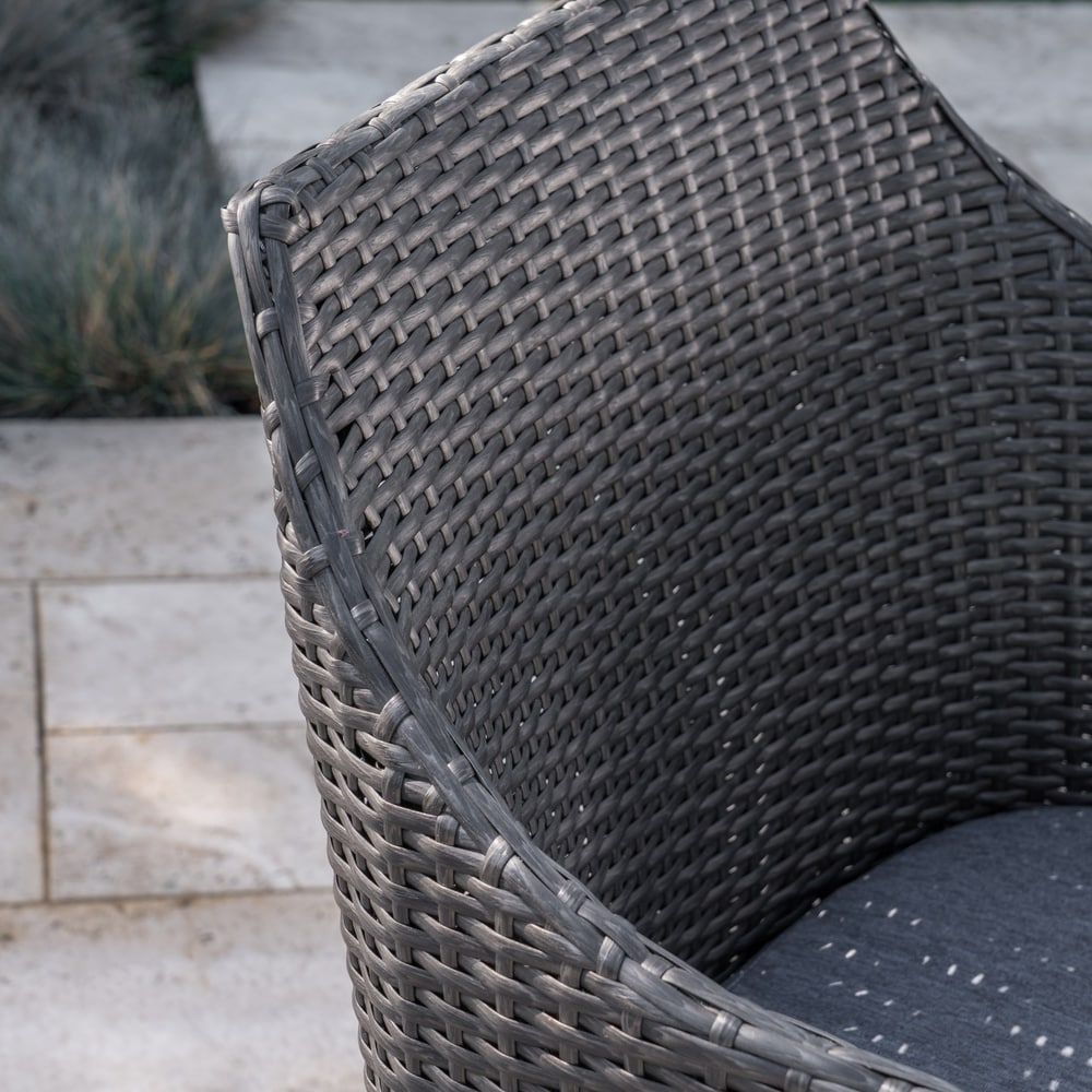 Zander Outdoor Dining Set with Dining Table and Bench/Wicker Dining Chairs by Christopher Knight Home